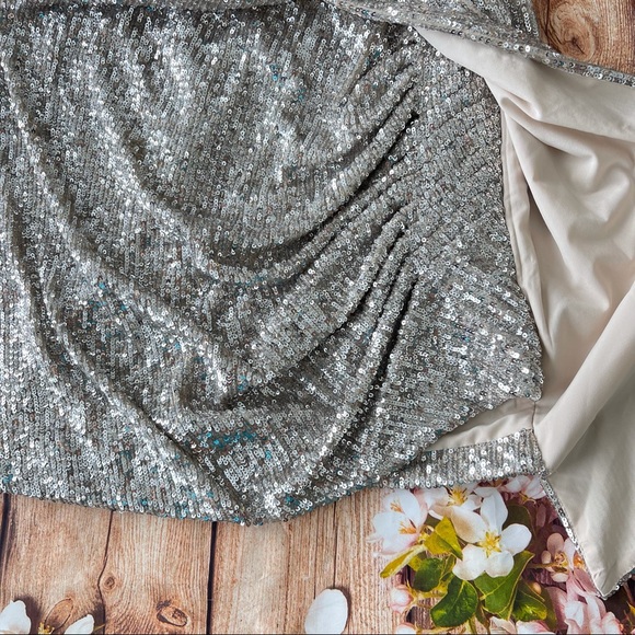 NWT Gianni Bini James Sequined Side Drape Skirt - Picture 6 of 14